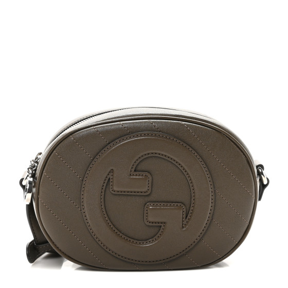 GUCCI Sakai Be Green Calfskin Diagonal Stitched Mini Blondie