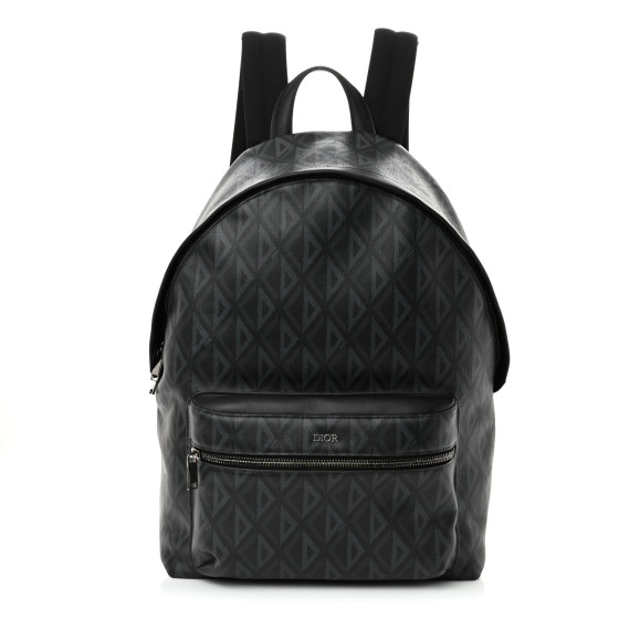 CHRISTIAN DIOR Coated Canvas CD Diamond Rider Zipped