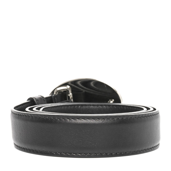 PRADA Calfskin Logo Belt 75 30 Black 1651141 | FASHIONPHILE