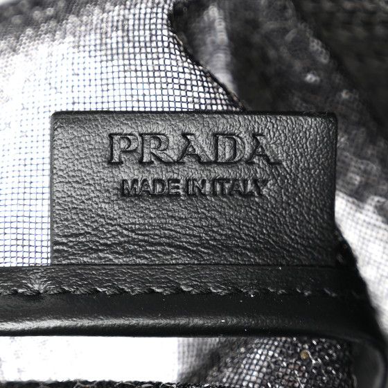 トートバッグ PRADA SEQUINED MESH TOTE BAG Logo sequined tote in purple - Prada | Mytheresa