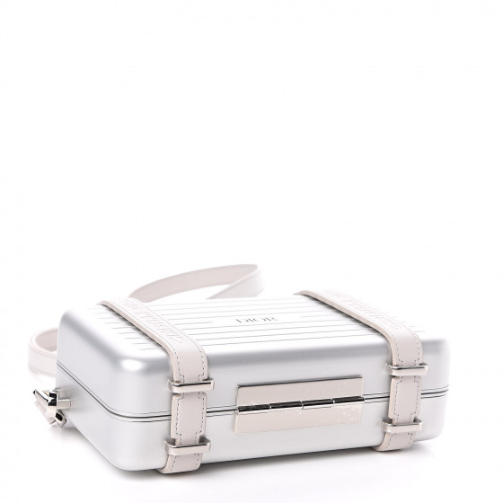 Christian Dior x Rimowa Silver Aluminum/Black Leather