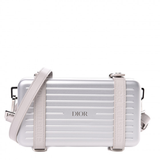 CHRISTIAN DIOR X RIMOWA Aluminum Personal Clutch On Strap
