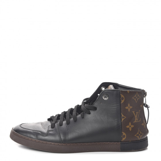 LOUIS VUITTON Calfskin Monogram Line-Up Sneaker Boot 8 Black