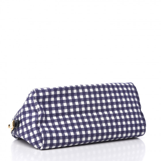 PRADA Canapa St Vichy Gingham Cosmetic Pouch Baltico 763291