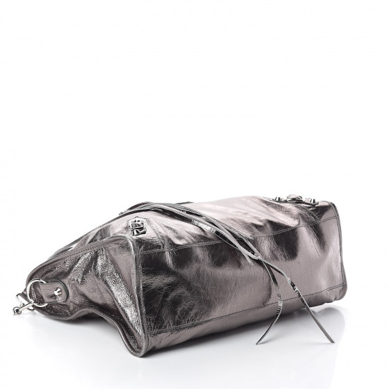 BALENCIAGA Metallic Agneau Classic Silver Hardware City