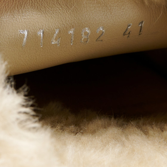 【BALENCIAGA】TEDDY ミュール ALLOVER LOGO BALENCIAGA Faux Fur Allover Logo Teddy 5mm Mules 41 Beige