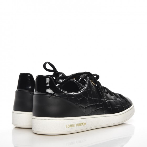 LOUIS VUITTON Calfskin Crocodile Embossed Frontrow Sneakers