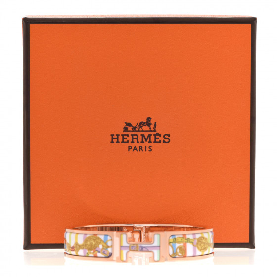 HERMES Enamel Printed Brides de Gala Bayadere Narrow Clic