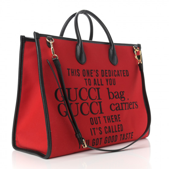 GUCCI Felt Calfskin Script Logo Gucci 100 Shopping Tote