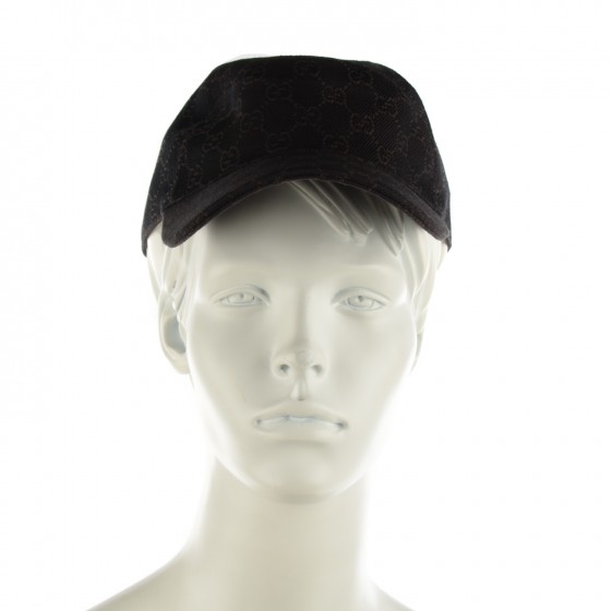 GUCCI Monogram Web Baseball Hat M Black 126326 | FASHIONPHILE