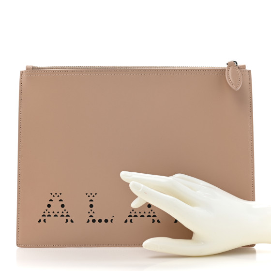 【ALAIA】Ivory Vienne laser-cut calfskin leather【ランク:A】 ALAIA Calfskin Vienne Mina 20 Bag White 612780 | FASHIONPHILE