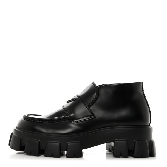 PRADA モノリス Prada Monolith Brushed Leather Loafersブランド 品 通販