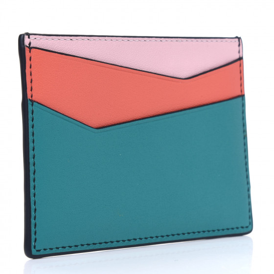 LOEWE Calfskin Puzzle Colorblock Card Holder Multicolor