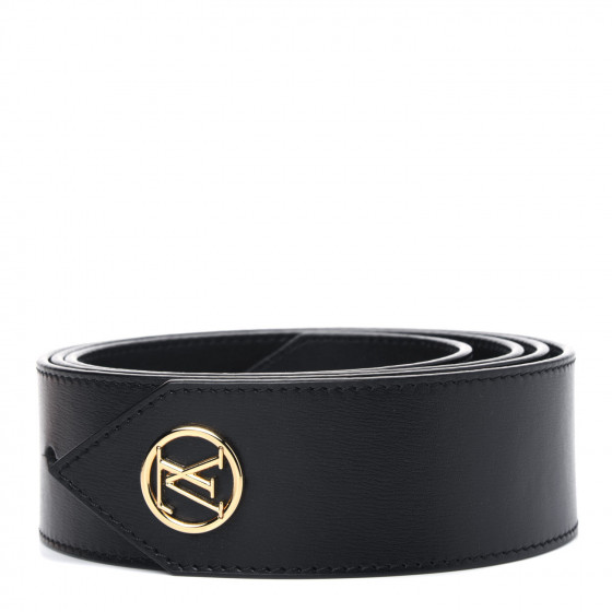 Louis Vuitton ブラックベルト 34/85 LOUIS VUITTON Calfskin 45mm Tie The Knot LV Belt 85 34 Black