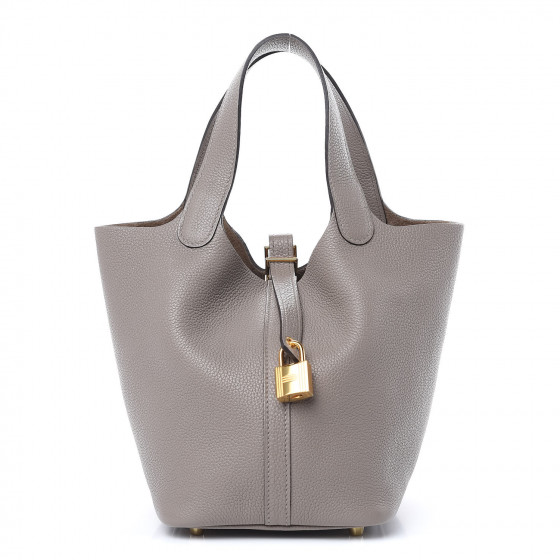 すぐお届け 国内発送 エルメス Picotin Lock 18 PM Gris Meyer Hermes Picotin Lock bag 18/PM Gris meyer Clemence leather