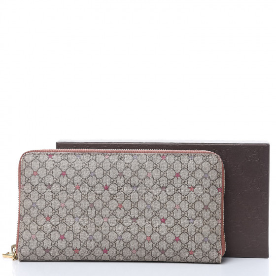 【国内発送】GG Supreme Zip Around Wallet GUCCI GG Supreme Monogram Wolf Print Zip Around Wallet Black