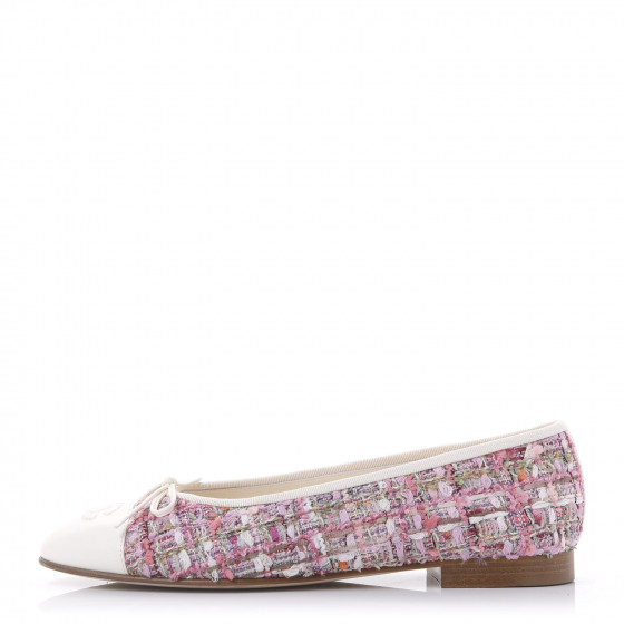 Ballet flats - Glittered tweed & grosgrain, black — Fashion