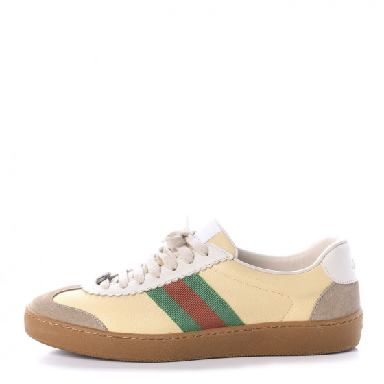 グッチ Gucci G74 Sneakers GUCCI Calfskin Suede Web Womens G74 Sneakers 39.5 Oatmeal
