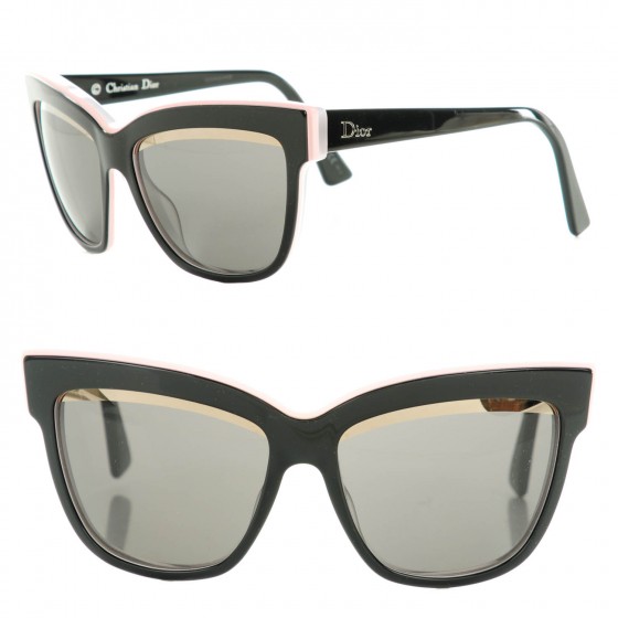 CHRISTIAN DIOR Graphic Sunglasses Black Pink 143952