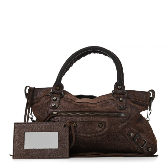 バッグ BALENCIAGA suede leather hand bag y2k The return of the Balenciaga City bag