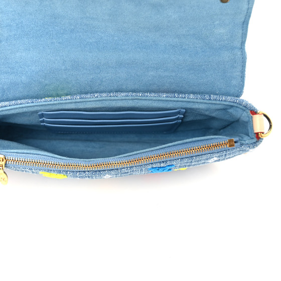 LOUIS VUITTON Embroidered Monogram Denim New Wave Chain