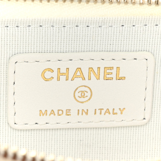 CHANEL Caviar Quilted Zipped Key Holder Case White 1284389