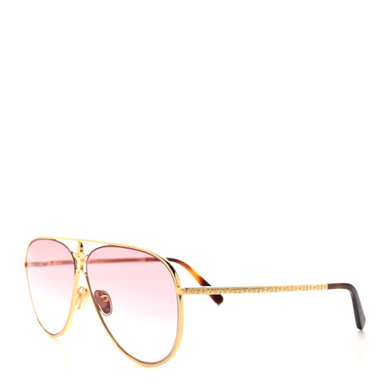 LOUIS VUITTON Metal LV Star Pilot Sunglasses Z1868U Pink