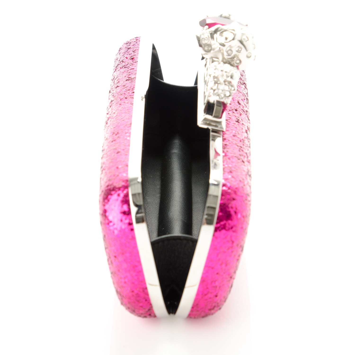 ALEXANDER MCQUEEN PVC Glitter Knuckle Box Clutch Pink 177454