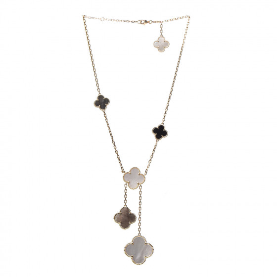 VAN CLEEF & ARPELS 18K Yellow Gold Mother of Pearl Onyx 6