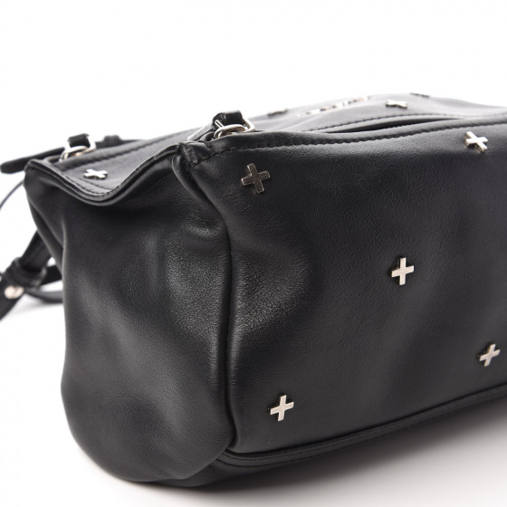 GIVENCHY Calfskin Cross Embellished Mini Pandora Black