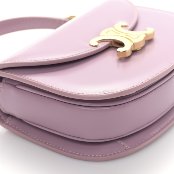 CELINE Shiny Calfskin Triomphe Mini Besace Clea Petal