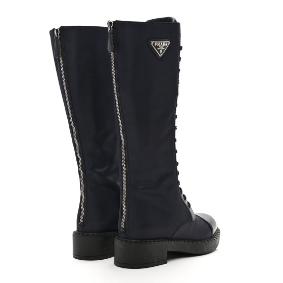 小物 PRADA 3,5/80 cm Prada - Black Zip Pouch Nylon & Leather Tall Boot