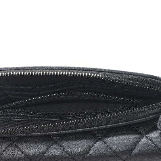 CHANEL Lambskin Quilted Flap Phone Holder With Chain So