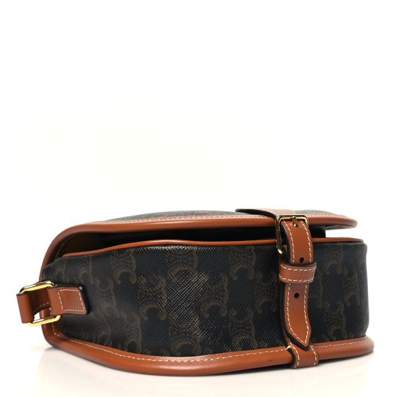 CELINE Triomphe Canvas Medium Folco Bag Tan 1415447