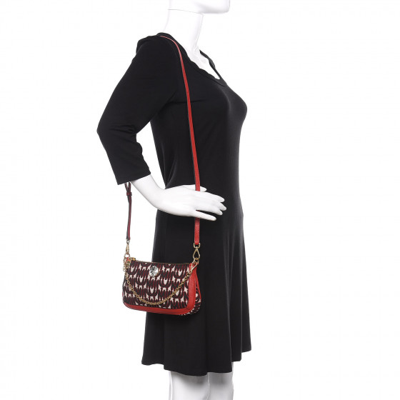MIU MIU Jacquard Madras Logo Crossbody Red 678891 | FASHIONPHILE