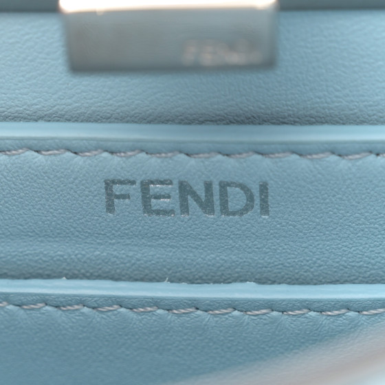FENDI Shiny Nappa Petite Peekaboo I SEE U Satchel Azzurro