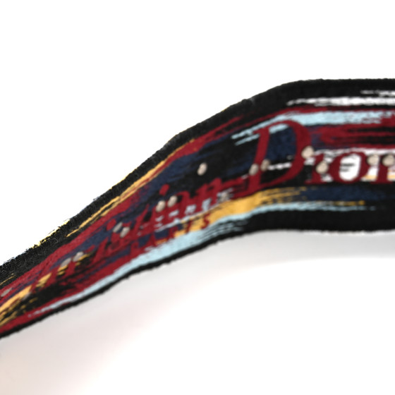 CHRISTIAN DIOR Canvas Embroidered Studded Shoulder Strap