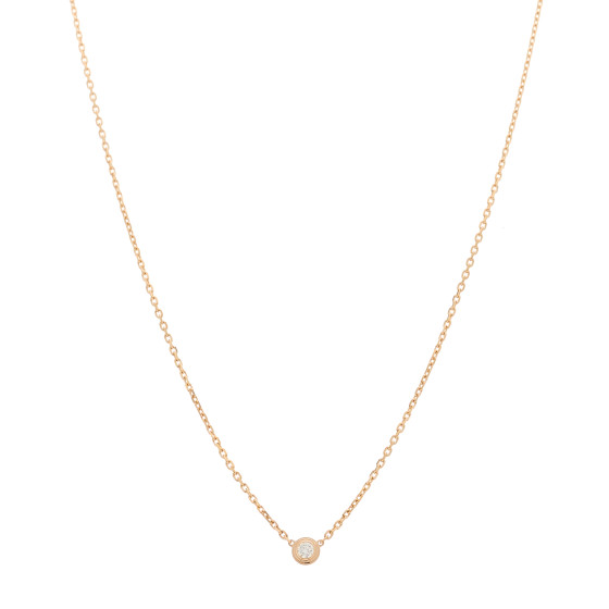 CARTIER 18K Pink Gold Diamond XS D'Amour Pendant Necklace