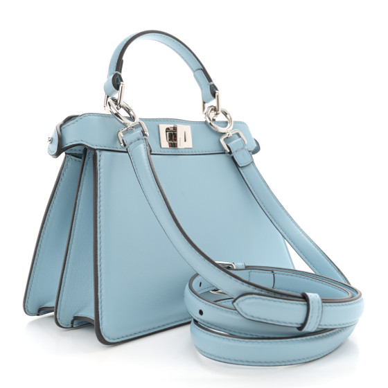 FENDI PEEKABOO POCKET NAPPA SHINY セモリーノ FENDI Vitello Seta Shiny Nappa Logo Embossed Laces Small