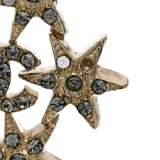 CHANEL Crystal CC Star Earrings Gold 1681423 | FASHIONPHILE