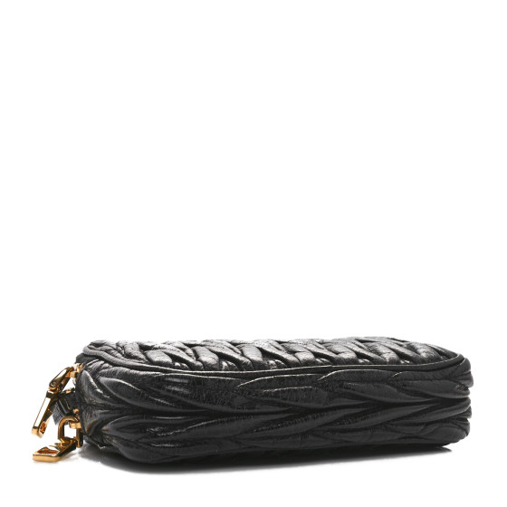 miunun Miu Miu - Quilted leather wallet on chain black - The Corner