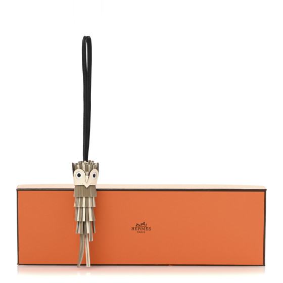 希少★送料込【HERMES】Chouette Charm Milo Swift & Noir Misty Brand New HERMÈS Chouette Charm Agneau Milo Swift in Marfa