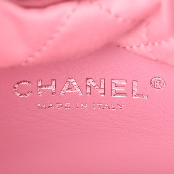 CHANEL Metallic Lambskin Lacquered Monochrome Quilted Mini