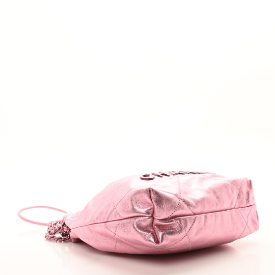 inuchanslピンク CHANEL Metallic Lambskin Lacquered Monochrome Quilted Mini