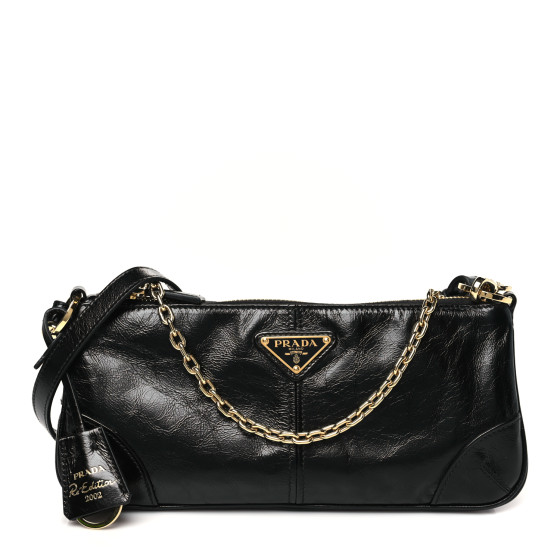 PRADA Soft Lux Calfskin Re-Edition 2002 Medium Shoulder Bag