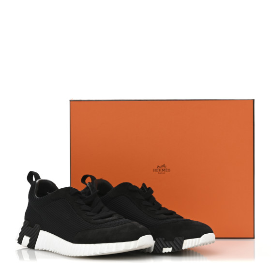 HERMES Technical Mesh Suede Goatskin Bouncing Sneakers 38.5