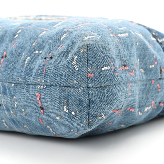 シャネル★ CHANEL Denim Sequin Chanel 22 Blue 1679319 | FASHIONPHILE