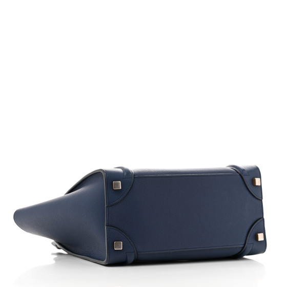 CELINE Drummed Calfskin Micro Luggage Marine 1681385