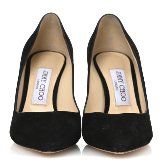JIMMY CHOO Suede Romy 85 Pumps 35.5 Black 1682347 | FASHIONPHILE