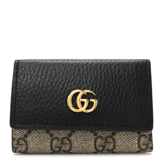 GUCCI キーケース ベージュ/ブラック GUCCI GGパターン キーケース 黒とベージュ 小物